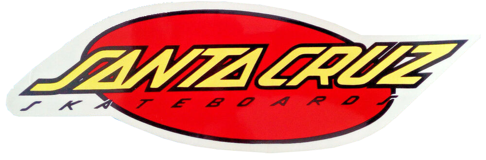 Santa Cruz Oval Strip Sticker Yellow Red x 1