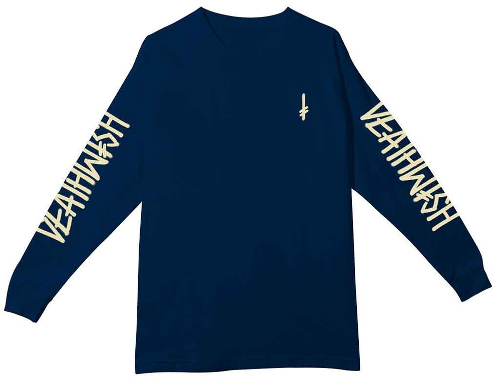 Deathwish T-Shirt LS Landmark Navy Cream Large