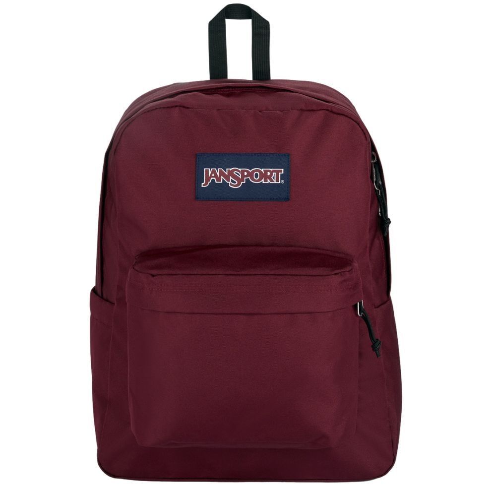 red jansport bag