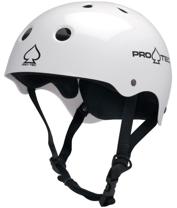 Protec Classic Skate Helmet Gloss White Size Large Skate Scooter Pro-Tec