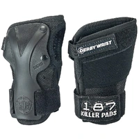 187 Derby Black Wrist Guards