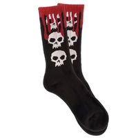 Zero 3 Skull Blood Crew Black Socks