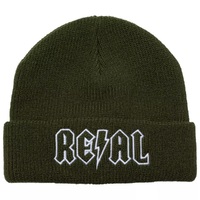 Real Skateboards Deeds Embroidered Cuff Olive Beanie