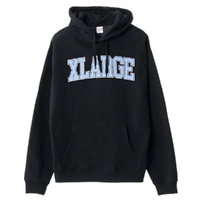 XLarge Satin College Solid Black Hoodie