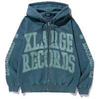 XLarge Pigment College Logo Green Zip Hoodie