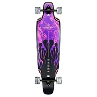 Globe Outlier Purple Flames 36 Longboard Skateboard