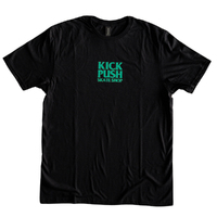 Kick Push Skate Shop Logo Black Green Mens T-Shirt