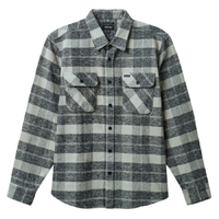 Brixton Bowery Heavy Weight Flannel Black Charcoal Button Up Shirt