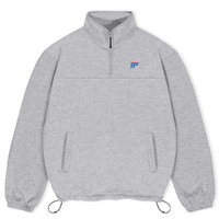 Ichpig Strike Panel 1/4 Zip Grey Marle Crew Jumper