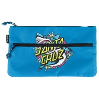 Santa Cruz Shark Dot Dual Zip Turquoise Pencil Case