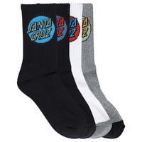 Santa Cruz Other Dot Black White Grey Marle 4 Pack Youth Socks