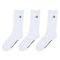 Converse Star Chevron Crew White Black Size 11-14 3 Pack Socks