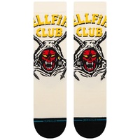 Stance X Stranger Things Hellfire Vintage White Large Mens Socks