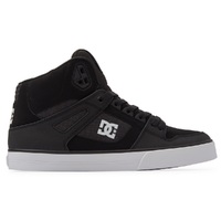 DC Pure High Top Black White Battleship Mens Skate Shoes