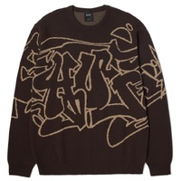 Huf Outlines Sweater Espresso Crew Jumper