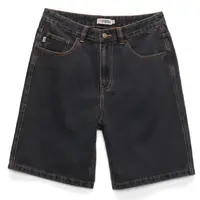 S-Double Denim Washed Black Shorts