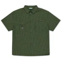 Ichpig Ripstop Para Check Dark Olive Button Up Shirt