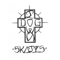 Dogtown Ese Cross White Black Sticker