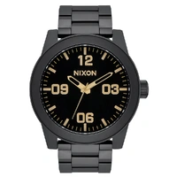 Nixon Corporal Stainless Steel Matte Black Gold Watch