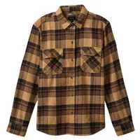 Brixton Bowery Flannel Tiger's Eye Pinecone Brown Washed Black Button Up Shirt