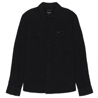 Brixton Bowery Textured Twill Overshirt Black Button Up Shirt