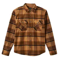 Brixton Builders Bowery Flannel Burro Brown Pinecone Brown Black Button Up Shirt