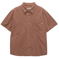 S-Double Block Check Summer Rust Button Up Shirt