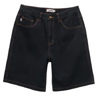 S-Double Print Denim Standard Double Dye Black Shorts