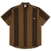 Polar Skate Co Mitchell Brown Block Stripe Button Up Shirt