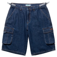 Ichpig Denim Washed Indigo Cargo Shorts