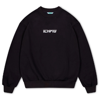 Ichpig Strike Embroidery Black White Crew Jumper