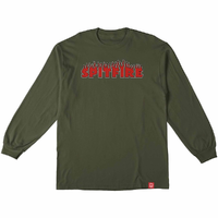 Spitfire Demonseed Script Military Green Long Sleeve Shirt