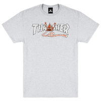 Thrasher X Toy Machine Pyramid Ash Grey T-Shirt