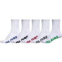 Globe Stealth Crew White 5 Pairs Mens Socks