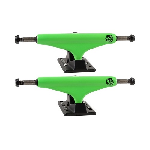 Industrial Skateboard Trucks 5.25 Black Neon Green Set Of 2 Trucks